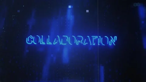Collaboration Word on Technology Background Stock Footage 341306830
