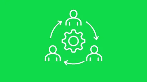 Collaboration workflow cycle animation with people Stock Footage 330525582