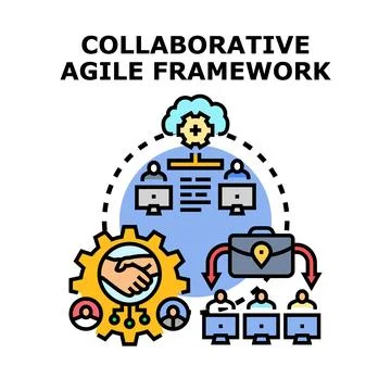 Collaborative agile software development framework vector concept Stock Illustration
