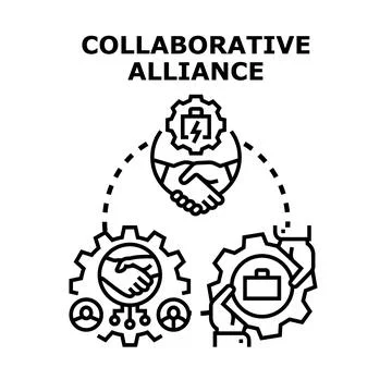Collaborative alliance concept with teamwork and partnership Stock Illustration