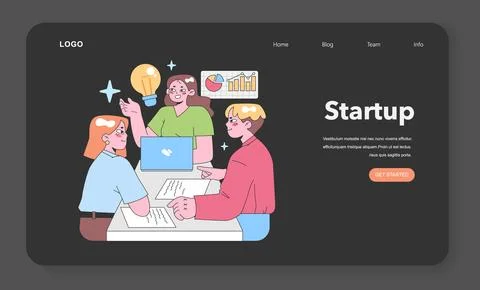 Collaborative Brainstorming concept. Flat vector illustration. Stock Illustration