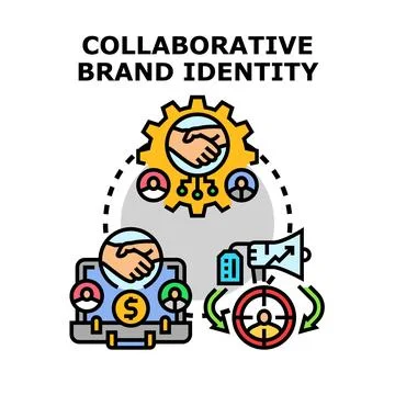 Collaborative brand identity development concept illustration Stock Illustration