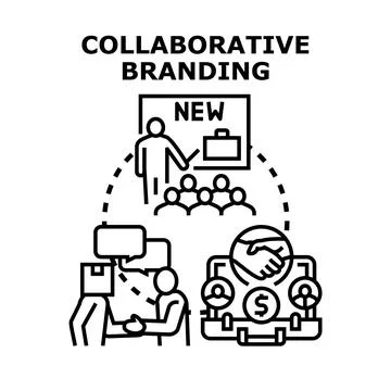 Collaborative branding business idea concept vector designing Stock Illustration