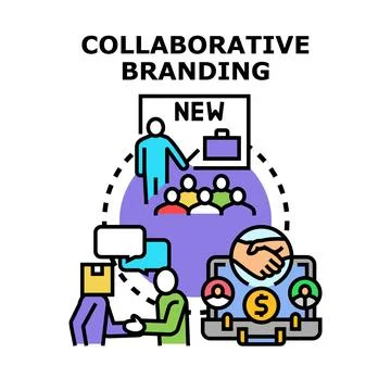 Collaborative branding business idea concept vector designing Stock Illustration