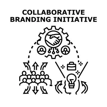 Collaborative branding initiative concept vector illustration 스톡 일러스트