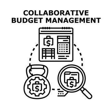 Collaborative budget management concept, financial planning process Stock Illustration