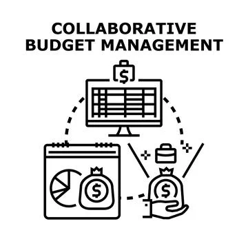 Collaborative budget management concept vector illustration process Illustrazione stock