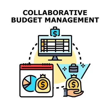 Collaborative budget management concept vector illustration process Stock Illustration