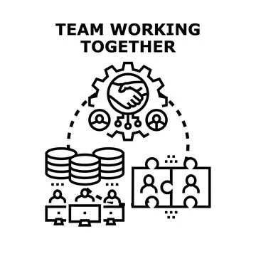 Collaborative business team working together for success Stock Illustration