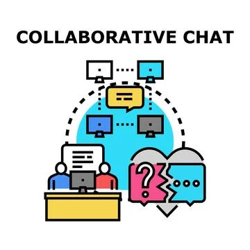 Collaborative chat and problem solving team communication concept Stock Illustration