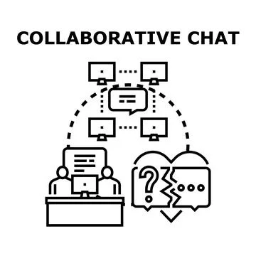 Collaborative chat and problem solving team communication concept Ilustração Stock