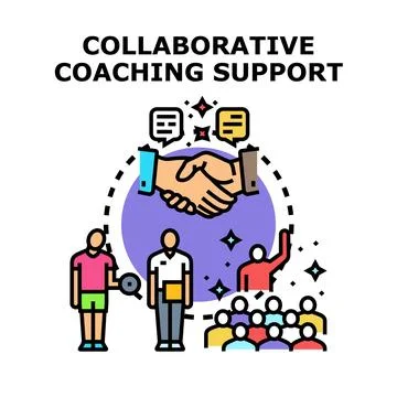 Collaborative coaching support helping business team development Stock Illustration