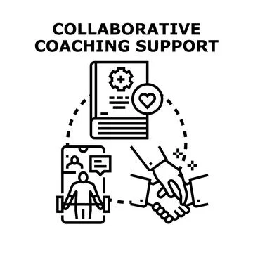 Collaborative coaching support helping personal development and growth Stock Illustration