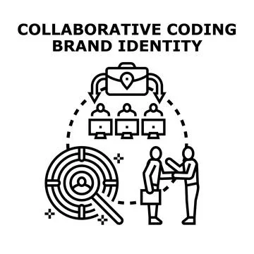 Collaborative coding brand identity concept development イラスト素材