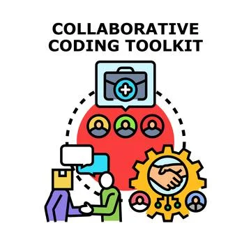 Collaborative coding toolkit for development teams Stock Illustration