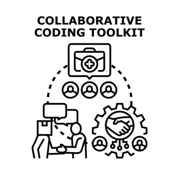 Collaborative coding toolkit for development teams Stock-Illustration