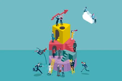 Collaborative Company Concept Stock Illustration