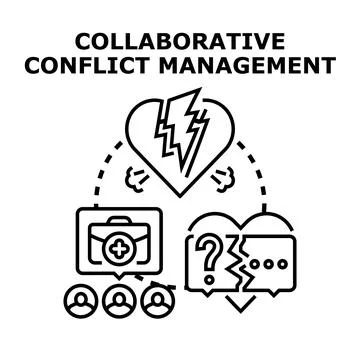 Collaborative conflict management process and resolution strategy Stock Illustration