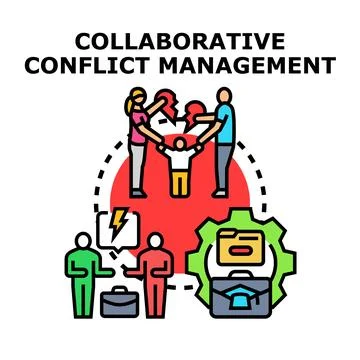 Collaborative conflict management resolving disputes and reaching agreement Stock Illustration