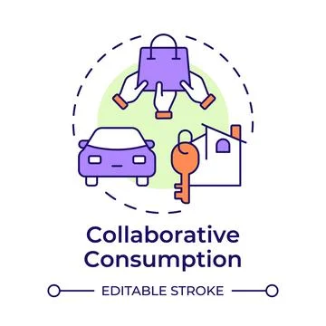 Collaborative consumption multi color concept icon 스톡 일러스트