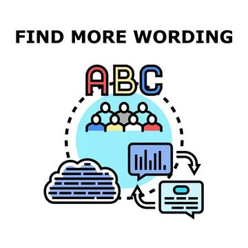 Collaborative content creation and wording development process Illustrazione stock