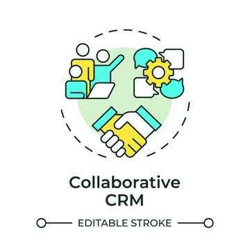 Collaborative CRM multi color concept icon Illustrazione stock