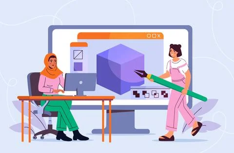 Collaborative design illustration. Vector illustration Illustrazione stock
