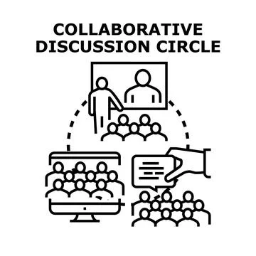 Collaborative discussion circle vector illustration concept Stock Illustration