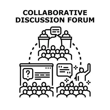 Collaborative discussion forum concept for engaging communication Stock Illustration