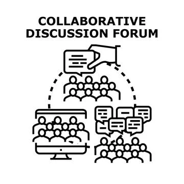 Collaborative discussion forum concept for team communication Stock Illustration