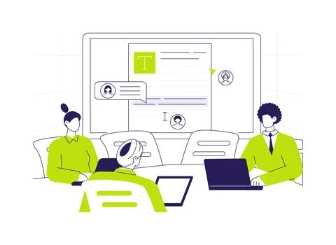 Collaborative editing abstract concept vector illustration. Stock Illustration