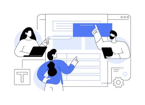 Collaborative editing isolated cartoon vector illustrations. 스톡 일러스트
