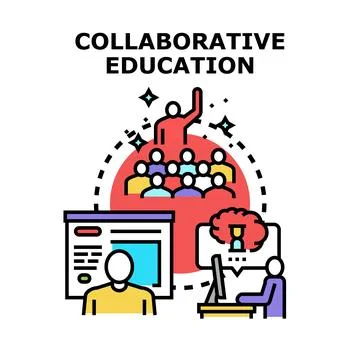 Collaborative education concept engaging students in learning Illustrazione stock