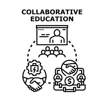 Collaborative education concept vector icon illustration Stock Illustration