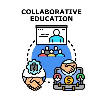 Collaborative education concept vector icon illustration Stock Illustration