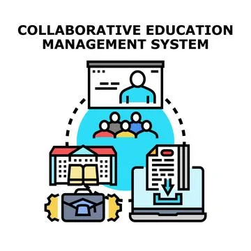 Collaborative education management system managing learning process Stock Illustration