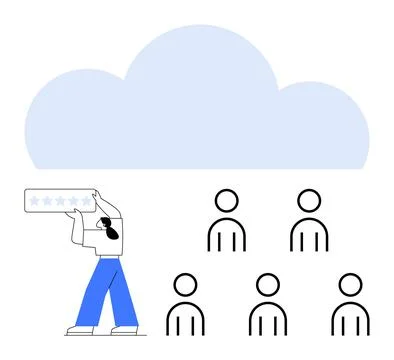 Collaborative Feedback and Cloud Integration in Modern Team Environment 스톡 일러스트