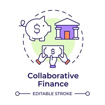 Collaborative finance multi color concept icon Ilustración de archivo