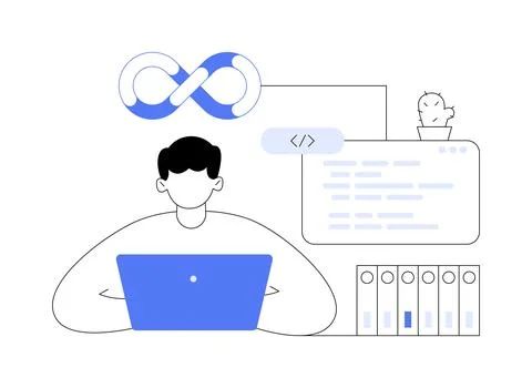 Collaborative framework abstract concept vector illustration. Stock Illustration