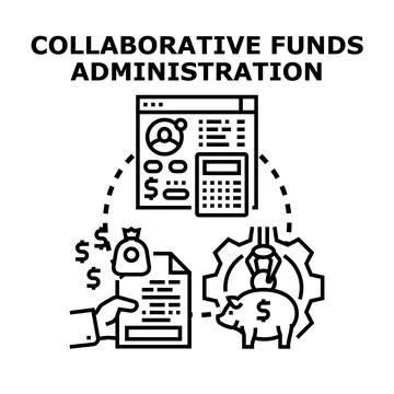 Collaborative funds administration managing financial resources effectively Stock Illustration