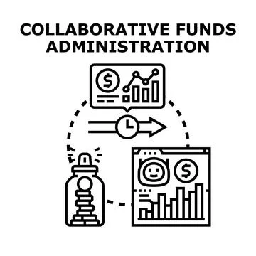 Collaborative funds administration representing financial growth management 스톡 일러스트
