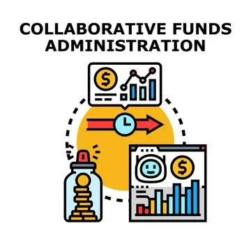 Collaborative funds administration representing financial growth management Stockillustratie