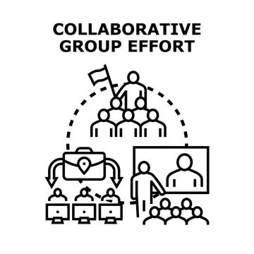 Collaborative group effort uniting team for project success Stock Illustration