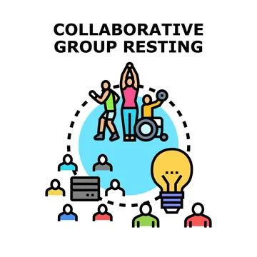 Collaborative group engaging in inclusive team activity Ilustración de archivo