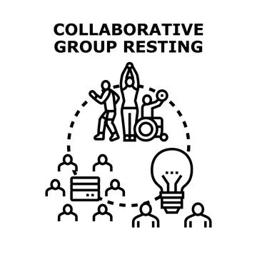Collaborative group engaging in inclusive team activity Ilustración de archivo