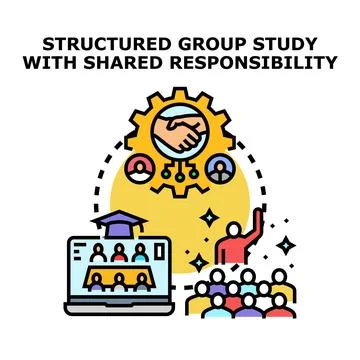 Collaborative group study and shared responsibility concept 스톡 일러스트