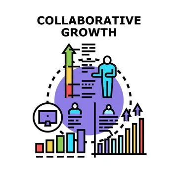 Collaborative growth concept achieving successful business development Stock Illustration