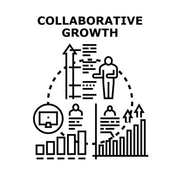 Collaborative growth concept achieving successful business development Stock Illustration