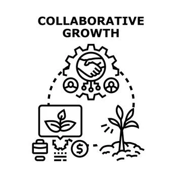 Collaborative growth concept with team partnership development Stock Illustration