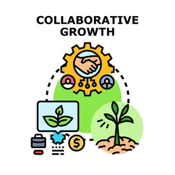 Collaborative growth concept with team partnership development Stock Illustration